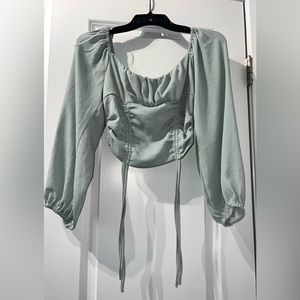 Trendy Satin Corset Crop Top